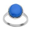 Image 1 : Sterling Silver 12 x 10mm Oval Ceruleite Ring-SZ 8