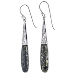 Silver Apache Gold Elongated Drop Earrings