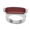 Image 2 : Sterling Silver Rectangular Carnelian Ring-SZ 9