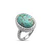 Image 1 : Sterling Silver Mine8 Turquoise Textured Ring-SZ 6