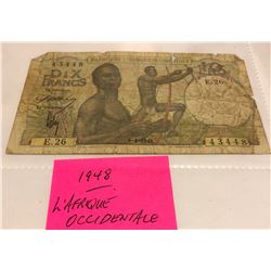 1948 L' AFRIQUE OCCIDENTALE NOTE