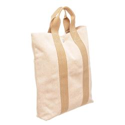 Hermes Peach Tan Canvas Vertical Herline Tote Bag
