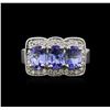 Image 2 : 14KT White Gold 2.52 ctw Tanzanite and Diamond Ring