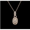 Image 2 : 1.24 ctw Diamond Pendant With Chain - 14KT Rose Gold