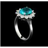 Image 3 : 2.78 ctw Apatite and Diamond Ring - 14KT White Gold