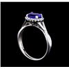 Image 4 : 1.27 ctw Tanzanite and Diamond Ring - 14KT White Gold