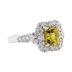 2.13 ctw Sapphire and Diamond Ring - 18KT White Gold