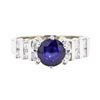 Image 2 : 2.21 ctw Sapphire And Diamond Ring - 14KT White Gold
