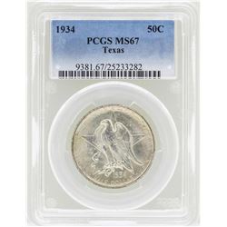 1934 Texas Commemorative Half Dollar Coin PCGS MS67