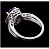 Image 3 : 3.25 ctw Amethyst and Diamond Ring - 14KT White Gold