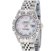 Image 2 : Rolex Ladies Stainless Steel Pink MOP Pyramid Diamond Datejust Wristwatch