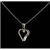 Image 1 : 0.08 ctw Diamond Pendant With Chain - 14KT White Gold
