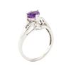 Image 4 : 1.10 ctw Amethyst and Diamond Ring - 14KT White Gold