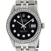 Image 2 : Rolex Mens Stainless Steel Black Diamond 36MM Datejust Wristwatch
