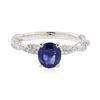 Image 2 : 1.90 ctw Sapphire and Diamond Ring - 14KT White Gold