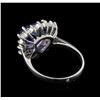 Image 3 : 4.27 ctw Tanzanite and Diamond Ring - 14KT White Gold
