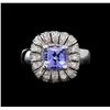 Image 2 : 14KT White Gold 1.52 ctw Tanzanite and Diamond Ring