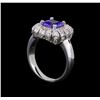 Image 4 : 14KT White Gold 1.52 ctw Tanzanite and Diamond Ring