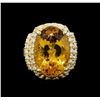 Image 2 : 14KT Yellow Gold 11.17 ctw Citrine and Diamond Ring