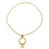 Image 1 : Chanel Gold Chain CC Round Magnify Glass Drop Pendant Vintage Necklace 95A
