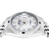 Image 7 : Rolex Mens Stainless Steel Silver MOP Roman 36MM Diamond & Sapphire Datejust Wri