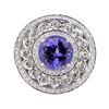 Image 2 : 6.94 ctw Tanzanite and Diamond Ring - 14KT White Gold