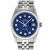 Image 2 : Rolex Mens Stainless Steel 36MM Blue Diamond Datejust Wristwatch