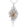 Image 1 : 18k Three Tone Gold 3.10CTW Multicolor Dia, Pink Diamond and Diamond Pendant, (V