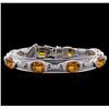 Image 1 : Crayola 20.00 ctw Citrine and White Sapphire Bracelet - .925 Silver