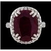 Image 2 : 8.28 ctw Ruby and Diamond Ring - 14KT White Gold