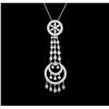 Image 2 : 0.85 ctw Diamond Pendant With Chain - 18KT White Gold