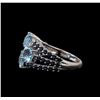 Image 3 : 4.89 ctw Blue Topaz and Sapphire Ring - 14KT White Gold