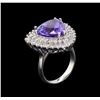 Image 4 : 10.95 ctw Tanzanite and Diamond Ring - 14KT White Gold