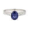 Image 2 : 1.56 ctw Sapphire and Diamond Ring - 18KT White Gold
