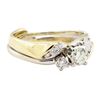 Image 1 : 1.00 ctw Diamond Two-Tone Wedding Set - 14KT Yellow and White Gold