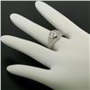 Image 3 : Art Deco Etched 18k White Gold .85 ctw European Cut Diamond Solitaire Ring