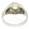 Image 7 : Art Deco Etched 18k White Gold .85 ctw European Cut Diamond Solitaire Ring