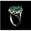 Image 4 : 14KT White Gold 2.55 ctw Emerald and Diamond Ring