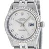 Image 2 : Rolex Mens Stainless Steel Silver Diamond 36MM Datejust Wristwatch