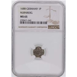 1688 Germany 1 Pfennig Nurnberg Coin NGC MS65