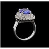 Image 4 : 3.60 ctw Tanzanite and Diamond Ring - 14KT White Gold