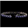 Image 3 : 14KT White Gold 9.46 ctw Tanzanite and Diamond Bracelet