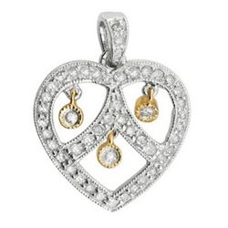 14k Two Tone Gold 0.50CTW Diamond Pendant, (I2 /H-I)