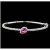 Image 1 : 1.08 ctw Pink Sapphire and Diamond Bracelet - 14KT White Gold