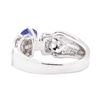 Image 3 : 1.45 ctw Sapphire And Diamond Ring - 18KT White Gold