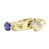 Image 4 : 1.54 ctw Sapphire and Diamond Ring - 14KT Yellow Gold