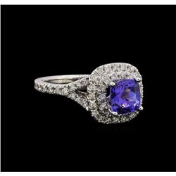 14KT White Gold 1.47 ctw Tanzanite and Diamond Ring