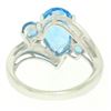 Image 5 : 14k White Gold 4.33 ctw Pear & Round Swiss Blue Topaz Ring w/ 2 Diamond Accents