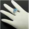 Image 7 : 14k White Gold 4.33 ctw Pear & Round Swiss Blue Topaz Ring w/ 2 Diamond Accents