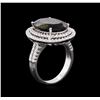Image 3 : 8.15 ctw Green Tourmaline and Diamond Ring - 14KT White Gold